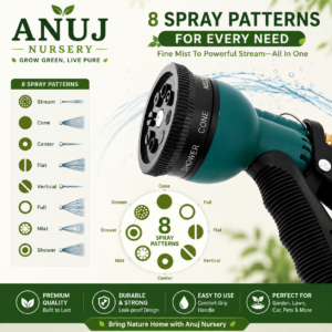💦 8 Pattern Water Spray Gun – Heavy Duty Garden Hose Nozzle