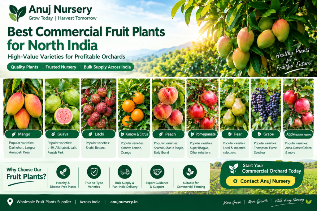 Commercial fruit plants for North India orchards and farmers
