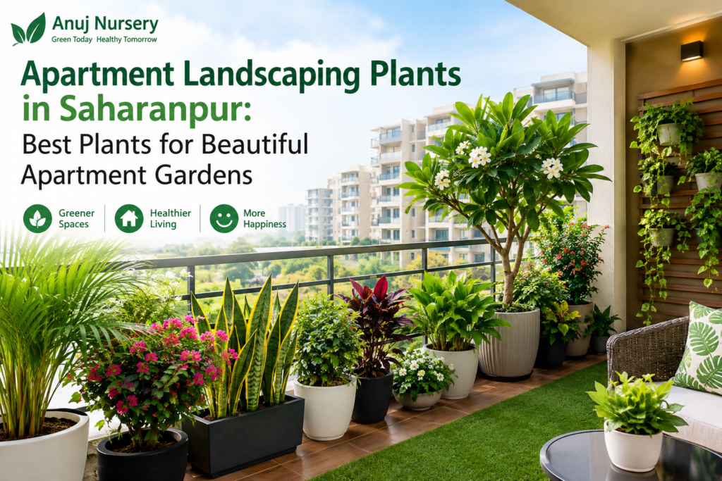 Apartment Landscaping, Landscaping Plants Saharanpur, Residential Landscaping, Saharanpur Nursery, Balcony Plants, Garden Plants, Anuj Nursery