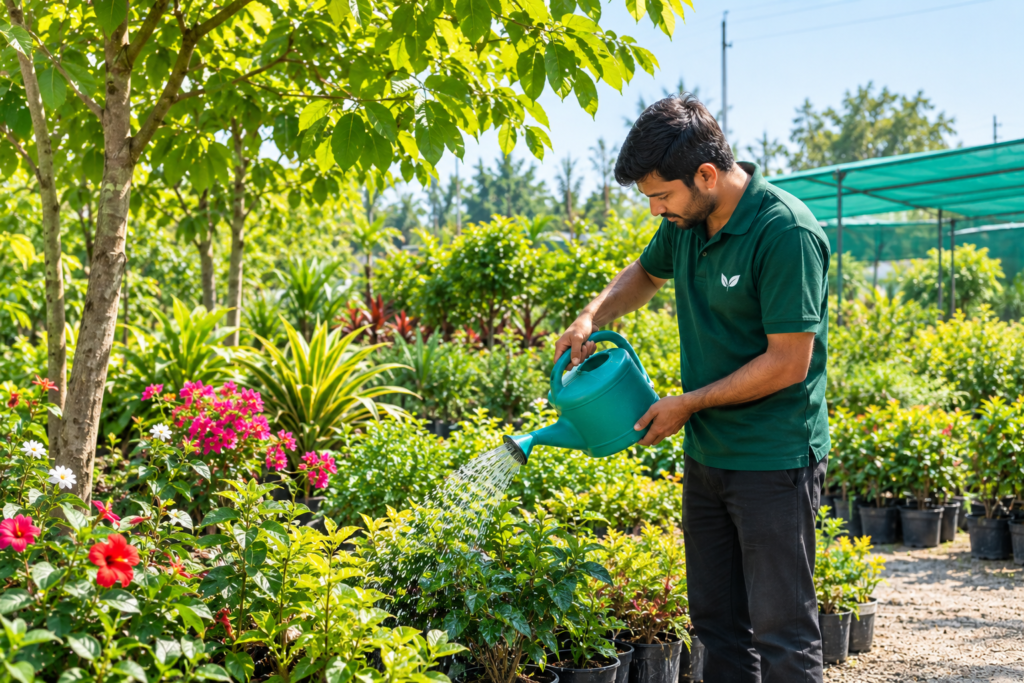 Summer plant care in Saharanpur with healthy nursery plants
